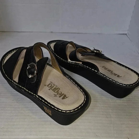 Alegria Venice Textured Sandals Black SZ US 9.5-10 EUR 40 - Picture 5 of 10